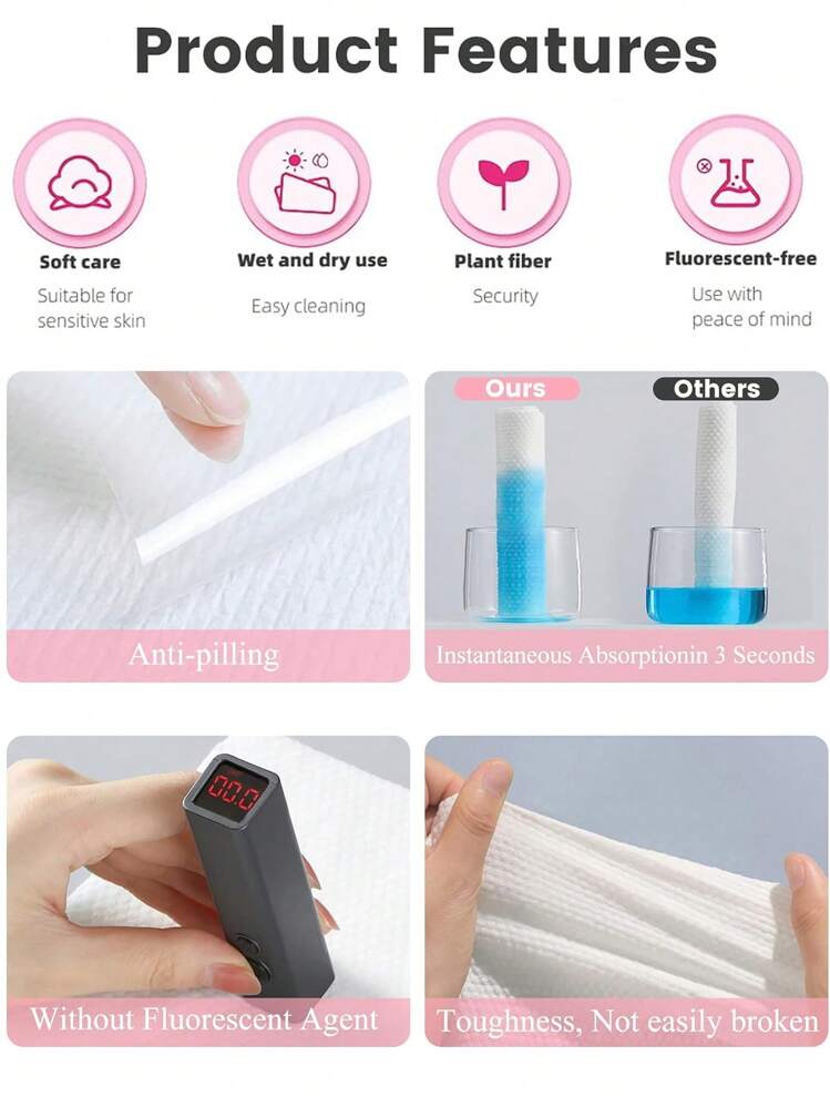 50 piezas de toallas comprimidas desechables en cápsulas, toallitas de papel mágicas para el cuidado del rostro, para uso al aire libre y viajes - Blanco - Añade 3
