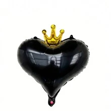 1/5/10pcs Crown & Heart Shaped Aluminum Foil Balloon In Red, Black, Blue, Pink, Faux Pearl Color, Suitable For Birthday Party, Baby Shower, Anniversary, Valentine's Day, Wedding Decoration, Room Decor, Photo Prop Back To School Valentine's Day - Multicolor - View 21