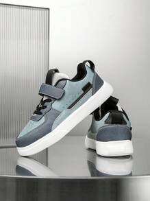 1 Pair Kids' Casual Sneakers, Colorful Skate Shoes, Durable, Waterproof, Non-Slip, Lightweight, Breathable, Suitable For All Seasons - Grey - View 9