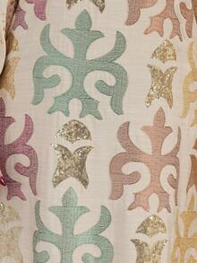 Elegant Embroidered Beaded Abaya Dress, V-Neck, Luxurious Design, Suitable For Saudi National Day, Latest 2025 Collection