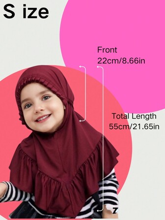 1 peça de alta qualidade elastano 2-6 anos fofo babado hijab crianças preto fácil de usar lenço de cabeça crianças babados bordas handcap hijab para atividades ao ar livre uso diário