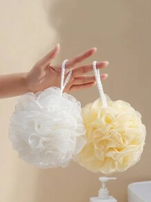 10pcs/1pc Soft Exfoliating Bath Sponge, Lace Mesh Bath Flower Ball, Suitable For Home Spa, Face And Body Cleansing, Rich Lather - Multicolor - View 1
