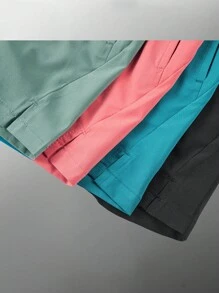 2pcs Women's Sports Shorts, Summer Breathable Casual Drawstring Elastic Waist Zipper Pocket Capri Pants, Colorful Comfortable For Running, Cycling, Fitness, Outdoor Leisure - Multicolor - View 8