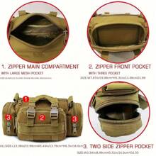 Waterproof Multifunctional Outdoor Sport Bag Storage Waist Bag For Fishing, Running, And Photography Gear - Khaki - View 7