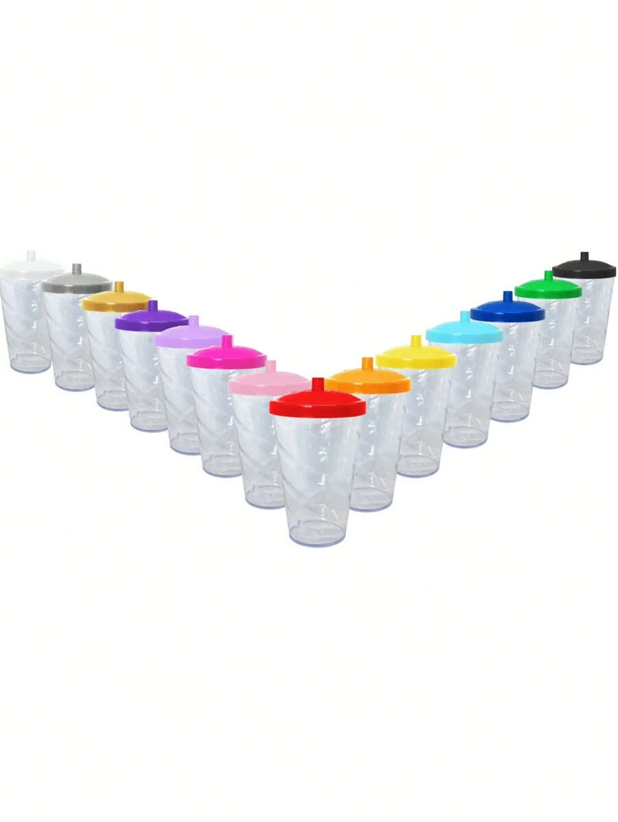 15 Twister Cups 400ML Colored Lid And Transparent Straw - 混晶玻璃 - 查看 1