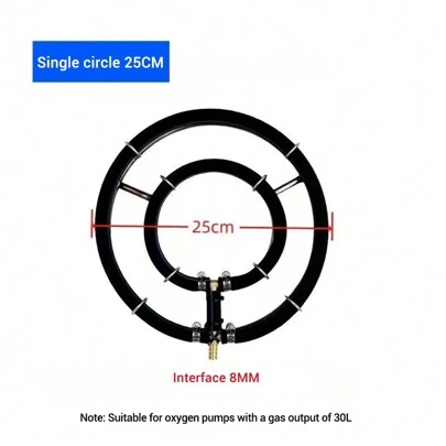 Aquarium Round Air Bubble Diffuser Ring, Fish Tank Bubbler, Wear Resistant Self Sinking Design Aquarium Bubbler With Bottom Metal Counterweight, Brass Tracheal Interface