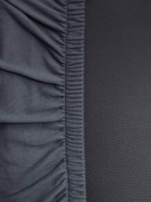 (Set de 2 piezas) Funda para silla de color azul grisáceo sólido con estilo dividido totalmente envolvente, funda para silla de oficina o computadora del hogar, funda elástica para el asiento y los brazos de la silla - gris azul - Ver 6