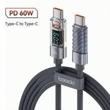 Toocki Type C 转 Type C 数据线 60W PD 快速充电器 USB C 转 USB C 显示屏数据线 适用于 POCO Realme 兼容 Macbook - 彩色 - 查看 15