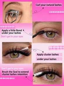 LUJITO Lash Bond And Seal 10ml Individual Lashes Glue And Seal Super Strong Hold DIY Lash Extension And Lash Glue Remover 4.5ml And Eyelash Tweezers Kit Hold 48-72 Hours Waterproof Cluster Lash Glue Eyelash Extension Kit Makeup Tool, Hypoallergenic Liquid Glue For DIY Extensions And Personal Makeup Lash Glue,Eye Lash Glue