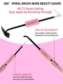 LUJITO Lash Bond And Seal 10ml Individual Lashes Glue And Seal Super Strong Hold DIY Lash Extension And Lash Glue Remover 4.5ml And Eyelash Tweezers Kit Hold 48-72 Hours Waterproof Cluster Lash Glue Eyelash Extension Kit Makeup Tool, Hypoallergenic Liquid Glue For DIY Extensions And Personal Makeup Lash Glue,Eye Lash Glue