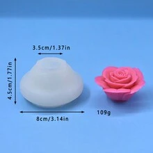 1 件玫瑰花朵图案蜡烛硅胶模具，适用于蜡烛艺术工艺品和装饰 - 白色 - 查看 17