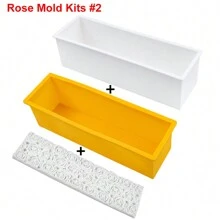 42oz Flexible Silicone Rectangular Soap Mold DIY Bee Honeycomb Rose Design Silicone Mat Perfect For DIY Soap Candle Mkaing Including Sturdy Plastic Boxes - Multicolor - View 15