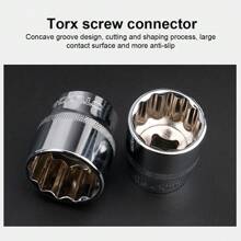 21Pcs 1/2" Drive Universal Spline Socket 12-Point 8-36mm CR-V Metric Socket Set - Blue - View 8