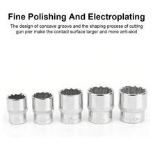 21Pcs 1/2" Drive Universal Spline Socket 12-Point 8-36mm CR-V Metric Socket Set - Blue - View 6