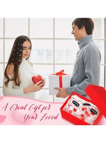 6pcs Valentine's Day Heart Shaped Hair Clips, Women Acrylic Beaded Heart Streamlined Invisible Hairpins, DIY Cute Hair Accessories Suitable For Girls, Light Pink, Rose Red, Bright Red, Claw Clips, Hair Slide - Multicolor - View 5