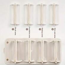 1pc Customizable 4-In-1 Folding Large Capacity Makeup Bag For Women, Multi-Functional Travel Organizer Pouch, Portable Toiletry Case, Travel Accessory, PU Material, Waterproof, Odorless, Perfect Gift For Mom/Wife, Customized Embroidered Name For Christmas Gift, Cosmetic Bag, Ideal Present For Ladies,Boho Vibes