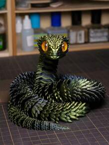 1 件 3D 打印蛇可旋转铰接蛇关节活动动物仿真模型蟒蛇雕像带灵活关节艺术工艺装饰办公室桌面装饰家居装饰生日万圣节礼物 - 彩色 - 查看 10