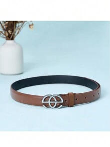 Fashion 3D Geometric Pattern Burgundy Red Women's Belt, Solid Color Geometric Pattern Casual Elegant Sexy Streetwear Palace Style Business Party PU Leather Accessory For Autumn/Winter