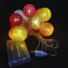 Ball String Light Wire Lamp 15 Balls Colorful String - Multicolor - View 2