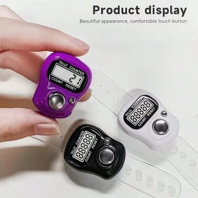 1 pieza-2 piezas-3 piezas-4 piezas-5 piezas Contador de anillos para dedos, contador manual por presión, contador digital electrónico pequeño, para orar, deportes, tejer
