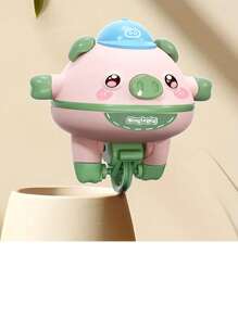 儿童平衡猪旋转陀螺学步车，塑料新奇自立式单轮车玩具，益智旋转陀螺，电池供电（不含电池），适合 3-6 岁儿童