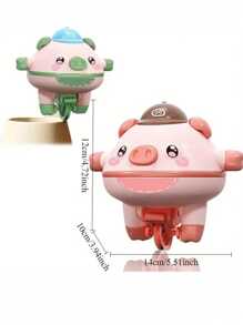 儿童平衡猪旋转陀螺学步车，塑料新奇自立式单轮车玩具，益智旋转陀螺，电池供电（不含电池），适合 3-6 岁儿童