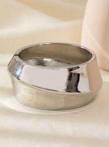 RIINHOO 1pc Vintage Minimalist Asymmetric Metal Water Drop Snake Bracelet, Personalized Exaggerated Geometric Abstract Design, Luxurious And Elegant, Suitable For Women's Daily Commute, Holiday Gifts, Friend Gatherings, Fashion Photoshoots, Runway Accessories - Silver - View 11