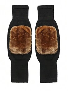 2 件装护膝，男女款羊毛保暖紧身裤，厚款保暖内衬腿套，适合寒冷天气 - 彩色 - 查看 15