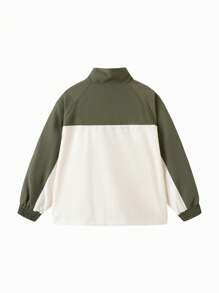 Balabala Boys' Sporty Jacket, High-Neck Spring Outerwear - White - View 2