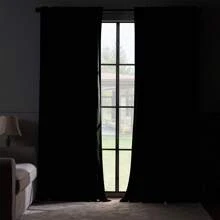Topfinel 6 Panels Velvet Curtains Blackout Rod Pocket Back Tab Curtains For Living Room Bedroom Thermal Insulated Soundproof Window Drapes Room Darkening Privacy Home Decor Machine Washable - 黑色 - 查看 7