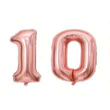 2 件 32 英寸 10 11 12 13 14 15 16 17 18 19 气球玫瑰金银色 10 岁 11 岁 12 岁 13 岁 14 岁 15 岁生日派对装饰气球，返校情人节 - 玫瑰金 - 查看 5