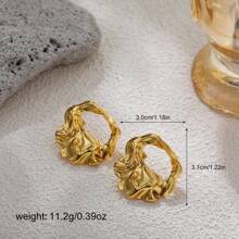 1 par de pendientes de botón con adornos de corazón, mariposa, sol, luna, estrella de mar y flor hueca de aleación de zinc con tono dorado de moda para mujeres