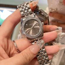 2024 New Elegant And Dreamy Retro Goddess Light Luxury Full Diamond Case Niche Women's Exquisite Waterproof Watch - Xám - Xem 6