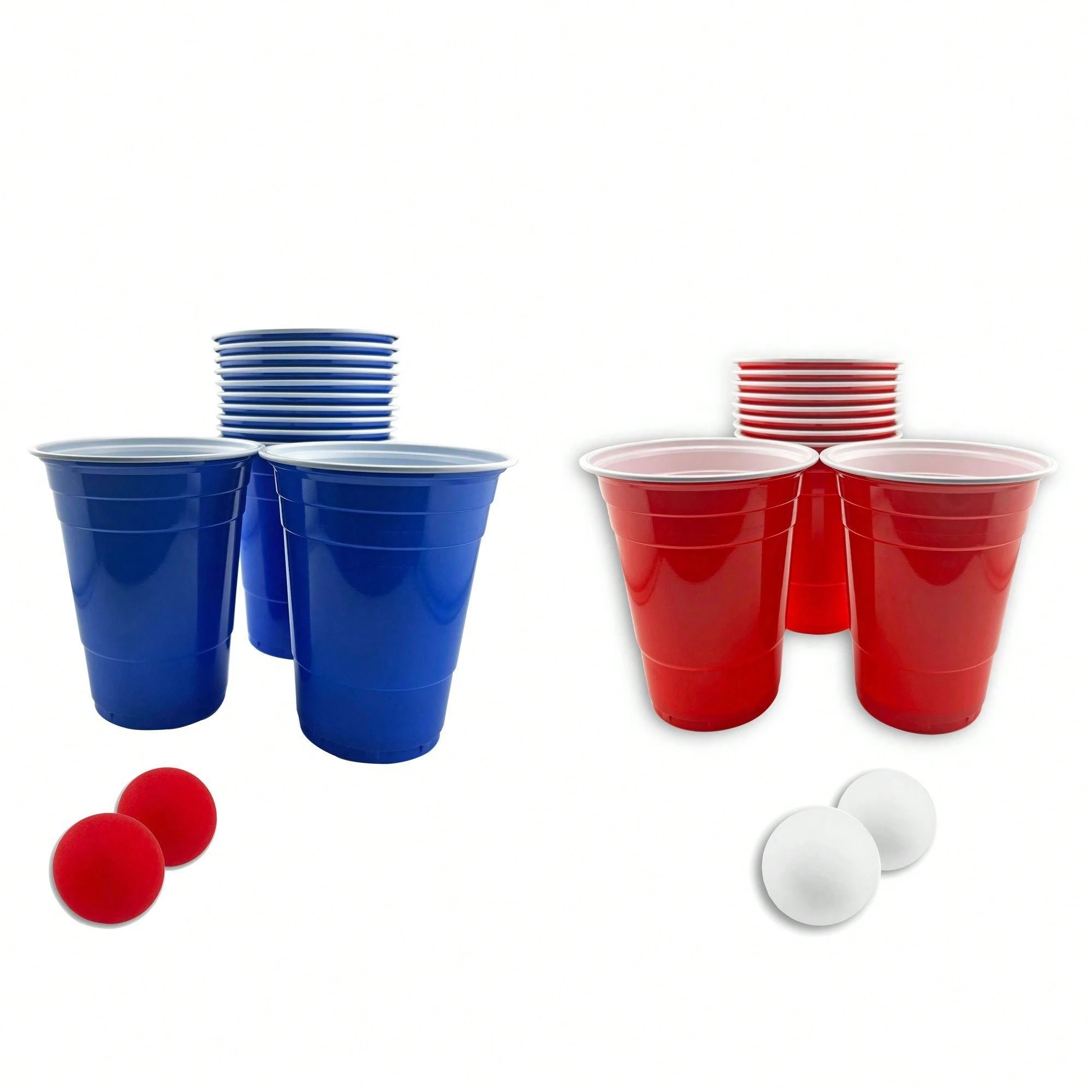 Meishuneu Glowing Beer Pong Set - Leuchtende Tischmatte 180x58cm Mit LED Bechern & Bällen