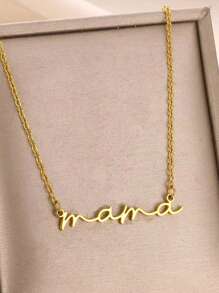 1 件优雅“MAMA”字母吊坠项链，18K 镀金不锈钢防水女士锁骨链，迷人珠宝，适合婚礼、度假、母亲节礼物 - 不銹鋼 - 查看 8