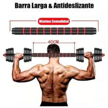 MIKOMIKA 2 In 1 Adjustable Dumbbell Set With Barbells, Multifunction 10KG-15KG-20KG-30KG. Freely Combinable Barbell Weight Set With Connecting Bars, 10/15KG/20KG/30KG... Adjustable, Short And Long Dumbbells, Star Locks And Connecting Tube, Weightlifting Kit For Home Gym, Fitness Weights For Men/Women. - MANCUERNA-ROJO-2EN1-10KG - 查看 4