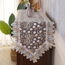 网布精致水溶镂空蕾丝，多彩刺绣工艺，厨房桌旗，防污桌带，桌垫，餐垫，家居装饰，节日装饰，派对婚礼系列桌旗家居装饰桌旗 - 彩色 - 查看 2