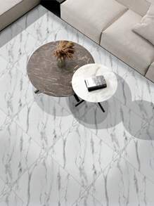 4/12/24pcs Marble Pattern Self-Adhesive Waterproof Floor Tile Stickers, Non-Slip Textured Ceramic Tile Decals For Home Decor, Adhesive Wall Paper, Thick & Moisture-Proof, 11.8x11.8inch Floor Tiles Flooring Floor Tiles Self Adhesive Floor Tiles Peel Stick Living Room Decor Room Decor Kitchen - White - View 8