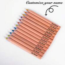 1/3/6/12 piezas Lápices personalizables con nombre, lápices personalizados cortos de 8,8 cm, mina de 3,3 mm de grosor, ideales para estudiantes y artistas, para bocetos y pintura, lápiz profesional para obras de arte, texto personalizable, excelentes regalos para amigos, estudiantes, mejores amigos, hijos, regalos de Navidad, regalos de apertura de negocios, regalos de temporada de negocios de regreso a la escuela - Multicolor - Ver 2