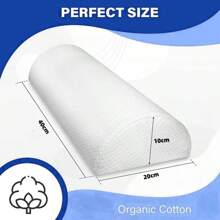 Comfortable Padded Pillow For Legs, Back, And Head, Memory Foam With Cotton Cover, Lumbar Support Pillow For Half Pillow - 白色 - 查看 2
