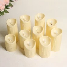 Homemory 无焰蜡烛电池供电 LED 蜡烛，逼真的假塑料蜡烛，适用于婚礼、节日、家居装饰，防水户外 - 子彈頭 - 查看 4