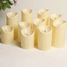 Homemory 无焰蜡烛电池供电 LED 蜡烛，逼真的假塑料蜡烛，适用于婚礼、节日、家居装饰，防水户外 - 子彈頭 - 查看 6