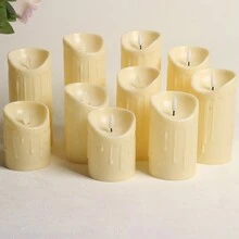 Homemory 无焰蜡烛电池供电 LED 蜡烛，逼真的假塑料蜡烛，适用于婚礼、节日、家居装饰，防水户外 - 子彈頭 - 查看 5