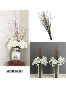 5/2/1 Stück künstliche schwarze lockige Weidenzweige, 76cm dekorative trockene Zweige, biegsame künstliche Holzstäbe, Retro-Rebenzweige, geeignet für Raumdekoration, DIY-Vase, künstliche Blumendekoration, Außengarten, Hotel, Büro, Bauernhaus, künstliche Pflanzen - Braun - Übersicht 7
