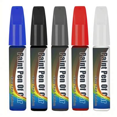 Matching Paint Pens, White/Black/Blue/Grey/Silver Color, Scratch Repair Touch Up Pens, Vehicle-Specific Color Paint Correction Markers