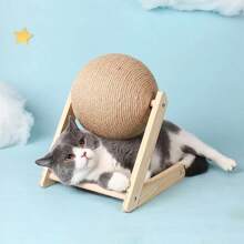 Cat Scratching Ball Toy Kitten Sisal Rope Ball Board Grinding Paws Toys Cats Scratcher Wear-Resistant Pet Furniture Supplies - 卡其色 - 查看 7