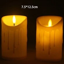 Homemory 无焰蜡烛电池供电 LED 蜡烛，逼真的假塑料蜡烛，适用于婚礼、节日、家居装饰，防水户外 - 子彈頭 - 查看 8