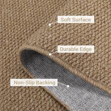 Modern Solid Textured Rug Soft Woven Rug Low Pile Anti-Shedding Rug Washable Area Rug For Living Room Bedroom Farmhouse - màu nâu - Xem 8