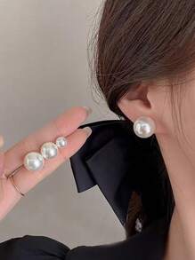 6 Pairs/4 Pairs Classic Simple Pearl Earrings For Women, Summer Jewelry (Minor Imperfections And Size Variations In Pearls Are Normal)