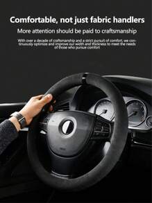 1pc Sheepskin Plush Auto Steering Wheel Cover, Anti-Slip Circular Steering Wheel Protector - one-size - View 13